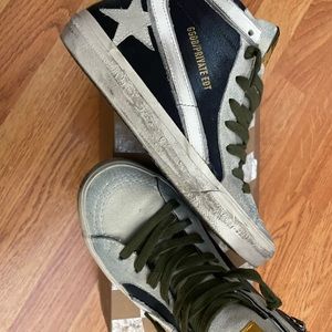 Brand new in box Golden Goose Slides size 36. Private edition denim